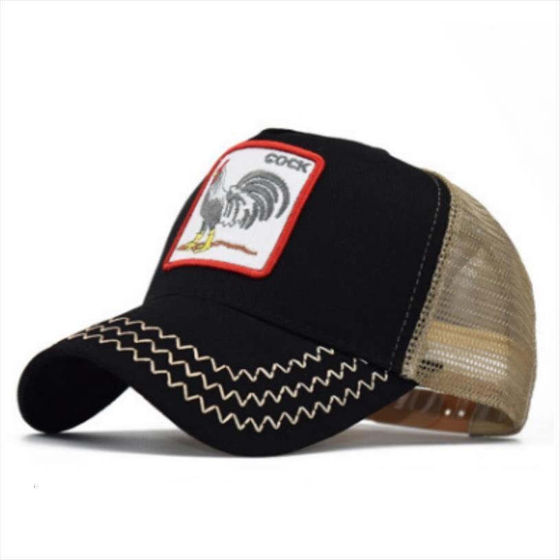 Broderie Cock Summer Maill Casquette Pour Hommes Réglable Homme Respirant Baseball Sports de plein air Sports de sport incurvés Snapback Bones