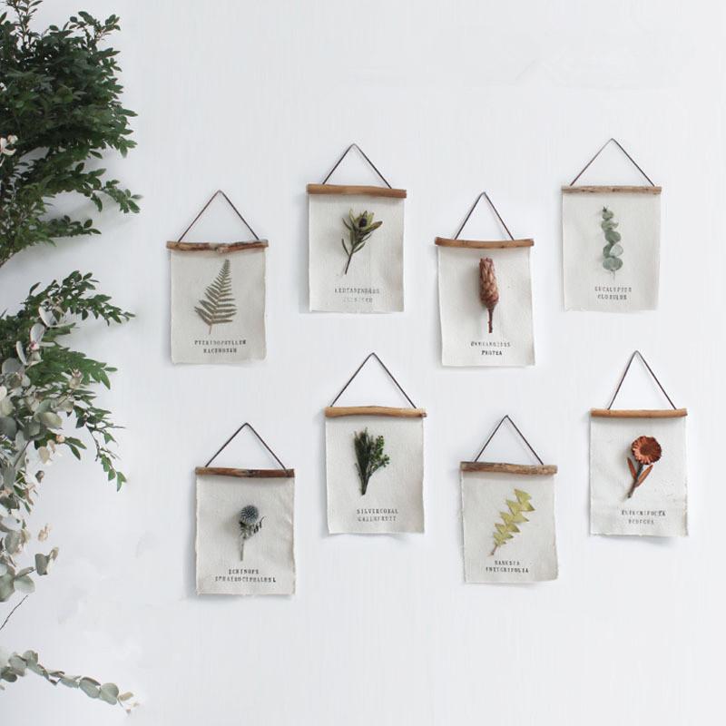 

Tapestries Nordic Ins Plant Wood Wall Hanging Tapestry Vintage Small Flower Blanket Handmade Cloth Wallpaper Home Decor