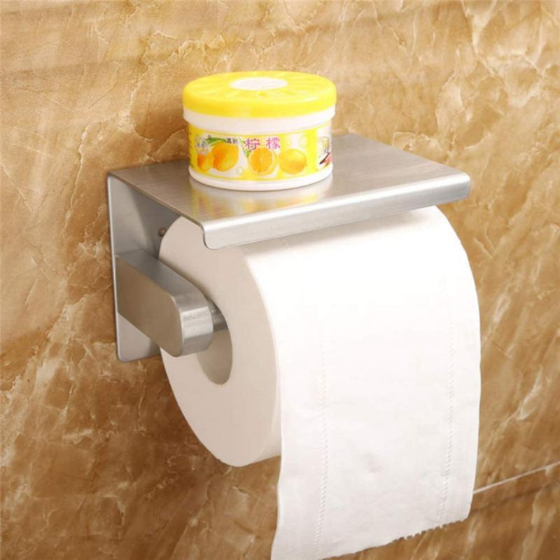 

Toilet Paper Holders Stainless Steel Bathroom Shelf Wall Mounted Towel Holder Roll Hardware Equipment