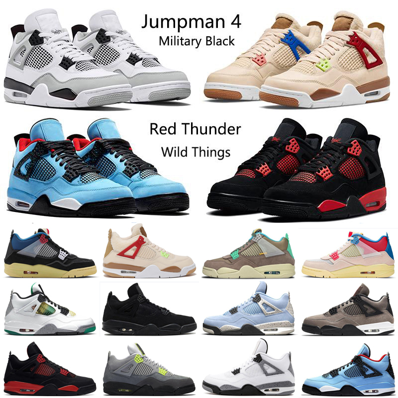 

men women basketball shoes Aleali May Veterans Day jumpman 4s 4 Red Thunder Desert Moss Taupe Haze University Blue White Oreo Black Cat Bred mens sports sneakers, As photo 4