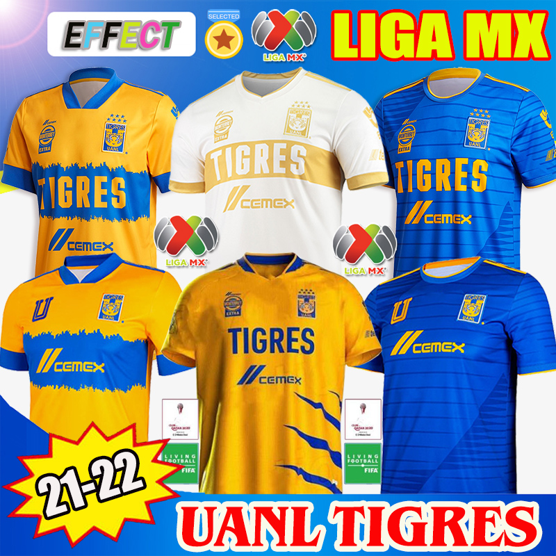 

2021 2022 NAUL Tigres Soccer Jerseys GIGNAC 20 21 22 Third 7 Stars VARGAS World Cup Camiseta de Futbol MEXICO LIGA MX Kids Top Thailand Football Shirts, Tigres third white+ liga mx