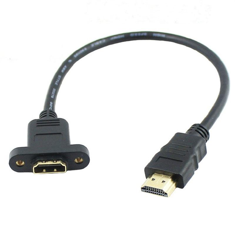 Audio Cables & Connectors Gold Plated Extension Cable Male To Female With Screw Panel Mount V1.4 1080P For PSP HDTV 30cm 50cm 1m 1.5m-image-709257943