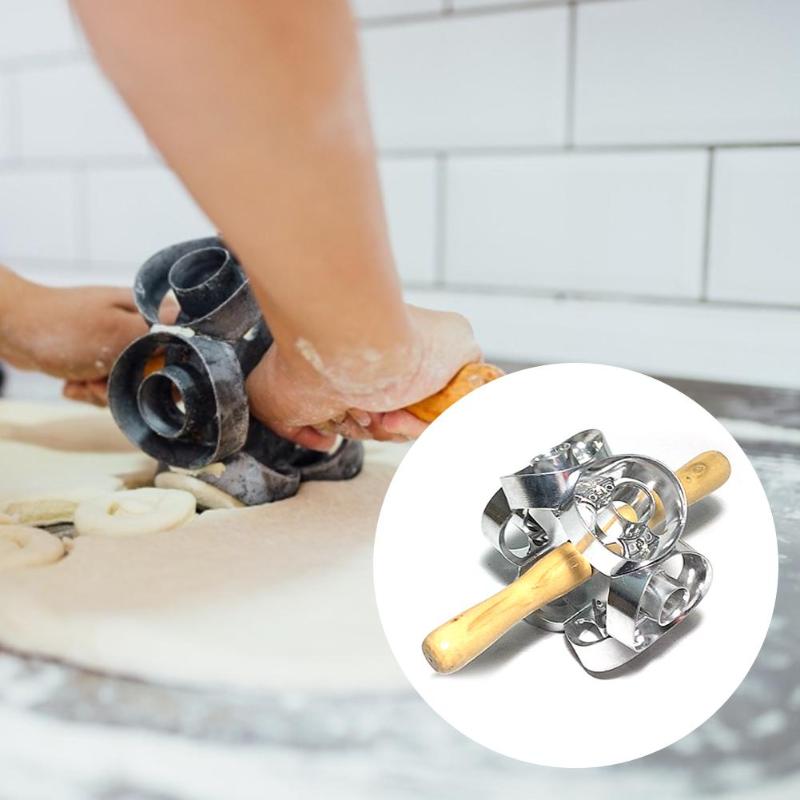 

Baking Moulds Mold Revolving Donut Cutter Maker Pastry Dough Metal Roller Kitchen Tools Gadget Accessries Easy To Use Long Lasting