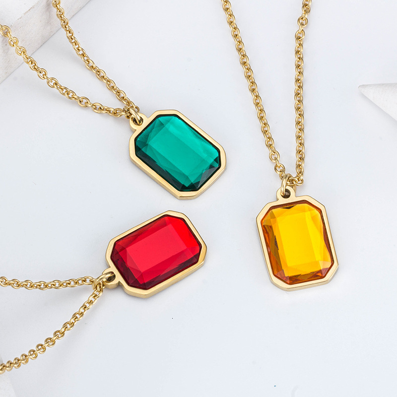 

hip hop kris wu yifan pendant red and blue men's women's titanium steel necklace lovers trend jewelry, Silver