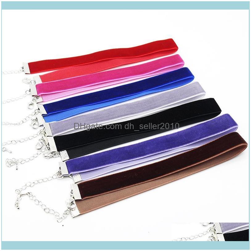 

& Pendants Jewelryfashion Multicolor Imitation Veet Chokers Women Colorful Clavicle Chain Jewelry Girl Necklaces Aessories Wholesale Drop De