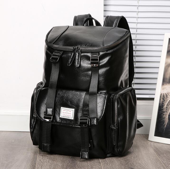 

Factory wholesale brand men handbag large capacity computer bag multi-pocket leather Korean backpack fashion leathers travel backpacks student, Black