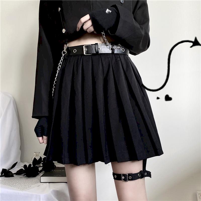 

Skirts NiceMix High Waisted Pleated Skirt Women Clothes Gothic Summer 2021 Preppy Korean Plus Size Black Faldas Casual Club Outfits