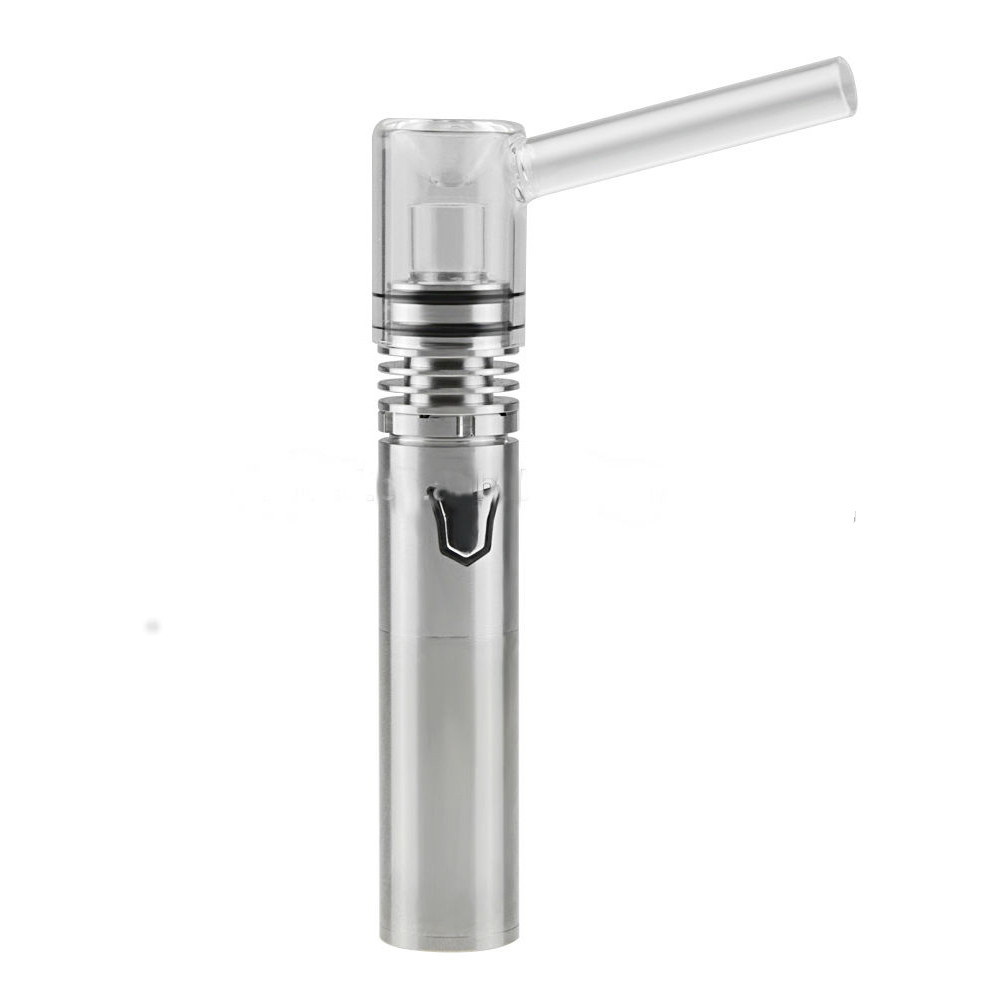 

Longmada Wax Vape Pen Kit Motar Quartz Vapor Coilless Atomizer Glass Vaporizer with 100W Preheat Battery Trunk Smoking Electronic Cigarettes, Silver