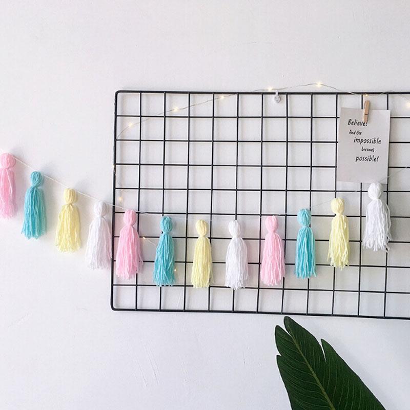 

Nordic Wool Tassel Garlands String Wall Handmade Hanging Ornaments Kids Room Decoration Baby Shower Party Banner Po Props Decorative Objects