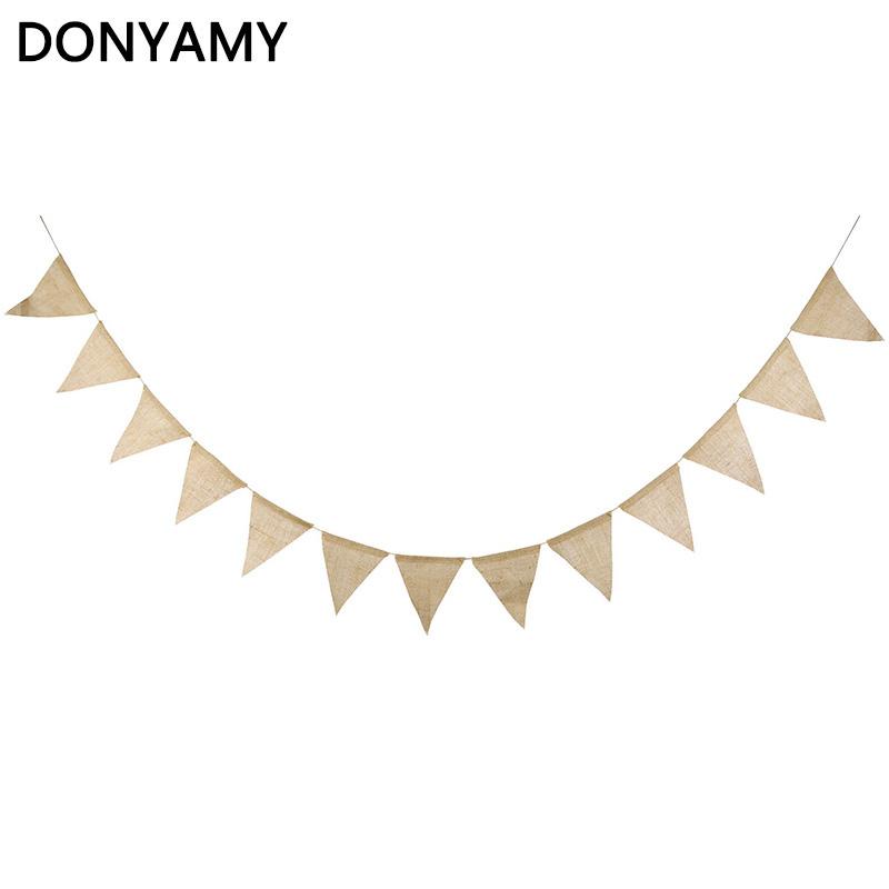 

Party Decoration One Set 3.7m 13 Flags Hessian Feestartikelen Wedding