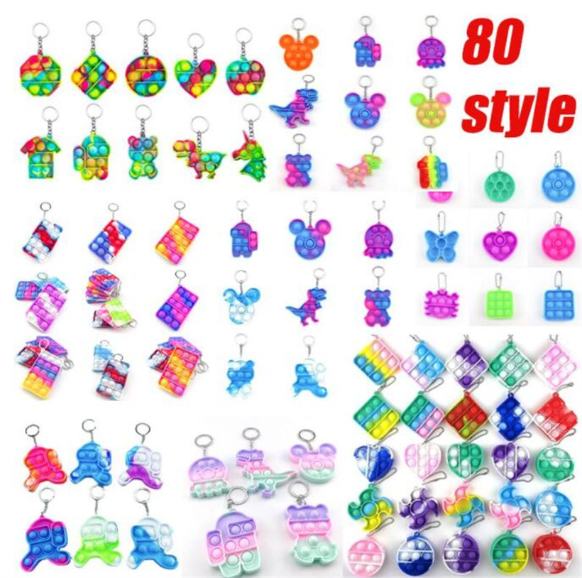 

50%off Christmas Keychain Push Fidget Toys Party Favor Decompression Toy Fidgets key chain Anti Stress Board halloween gift Interactive Games UPS freeship