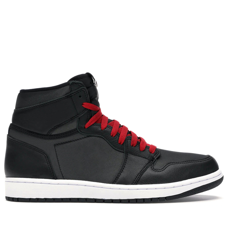 

Men Women Basketball Shoes Jumpman 1 1S High Black Satin Gym Red Sneakers Original Box, 555088-060