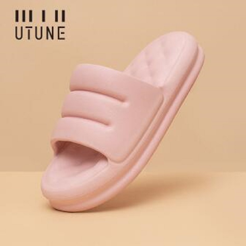 

UTUNE Mute EVA Sofa Slides Women Thick Sole Soft Indoor Slippers Women Anti-slip Sandals Men Summer Platform Woman Shoes Bath, #24