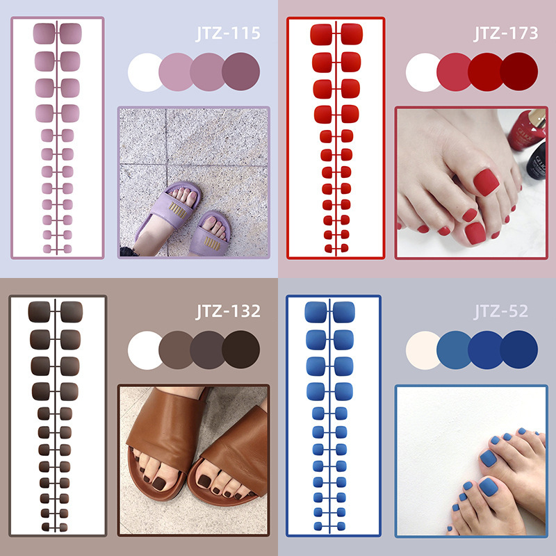 

24 Pcs Tips Medium Long False Nail Bars Matt Color Gourd Shape Ballet Women Fake Nails for Foot, Customize