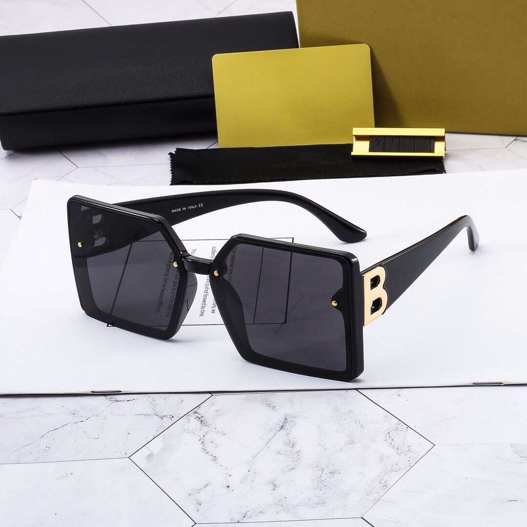Big Cadre B Lunettes de soleil buumbrales Femmes Designer Square Sun Lunettes UV400 Guzze Lens de haute qualité avec boîte d'origine