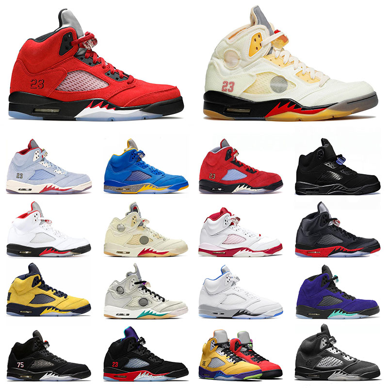 

2021 Arrival Raging Bull Jumpman 5 5s Basketball Shoes Men Anthracite What The Black Muslin Fire Red Oregon Paris Island Green Wings Mens Sports Sneakers Trainers, B11 36-45 gold toe