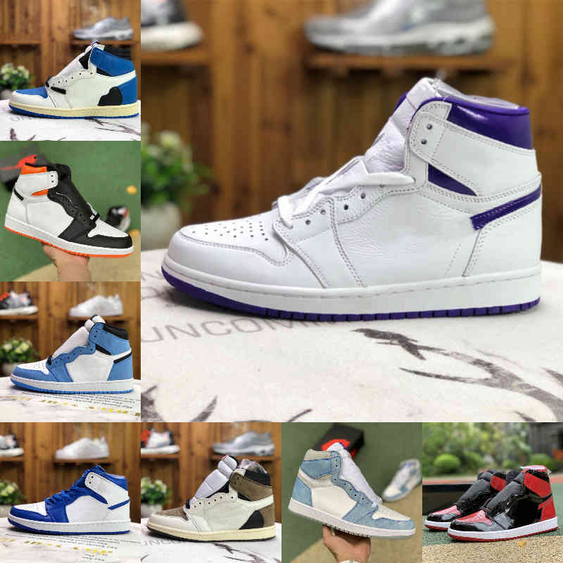

Top Quality University Blue 1 1s Basketball Shoes Mens Women HYPER ROYAL Light Fusion Red Electro Orange Protrotype Bred Patent Fragment low