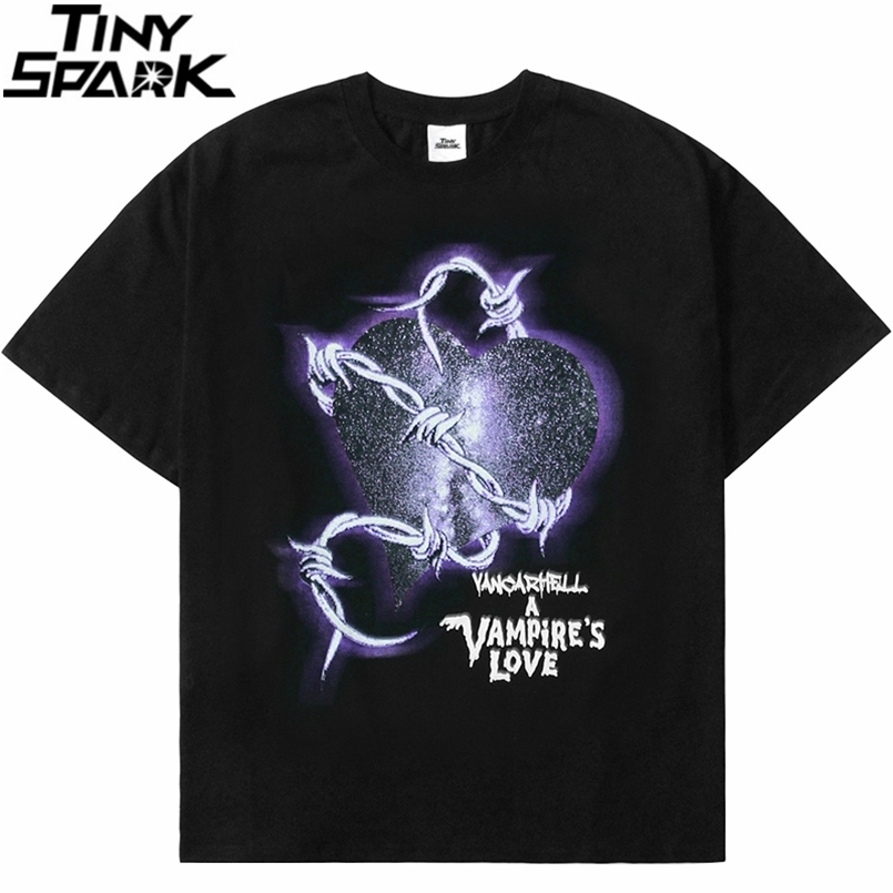 

Hip Hop Streetwear T-Shirt Harajuku Untouchable Heart Print T Shirt Men Summer Short Sleeve Tshirt Cotton Casual Tops Tees 210707, A886833 black