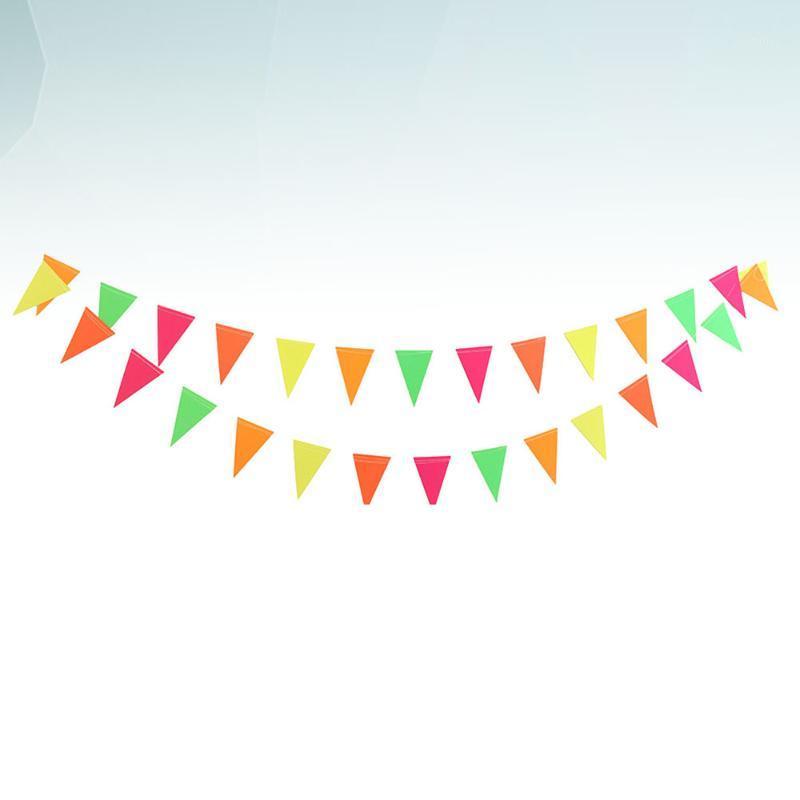 

Party Decoration 4.4M Colorful Pennant Fluorescence Bunting Favors Banner Paper Garland Po Props Flag Layout Supply Set