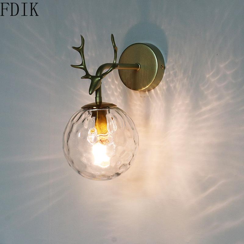 

Nordic Wall Lamp Bedroom Bedside Modern Minimalist Light Room Kitchen Stairs Personality Fashion Antler Lighting Fixtures