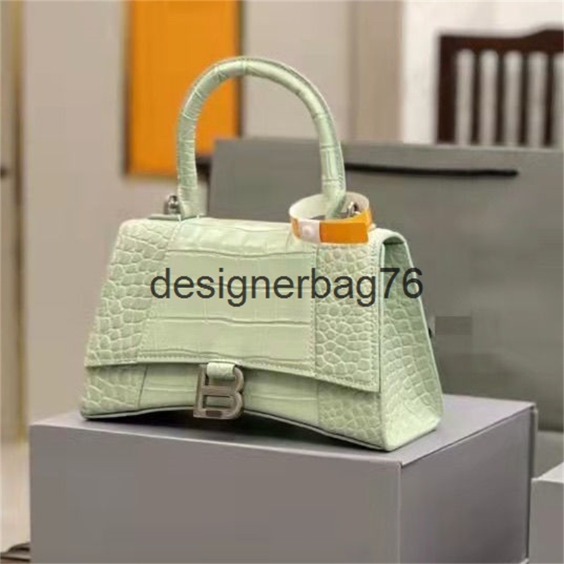 

Women Shoulder Bags Bag 2022 Designers Light Hourglass Handbag Messenger Crocodile Pattern Shoulder French Fashion Balencaigas Niche Single Green EASC, Wine red