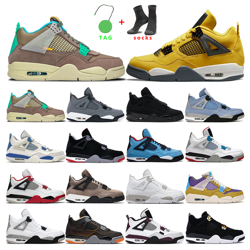 

2021 mens basketball shoes 4s Taupe Haze Desert Moss women University Blue White Oreo Black Cat bred sports sneakers trainers 5.5-13