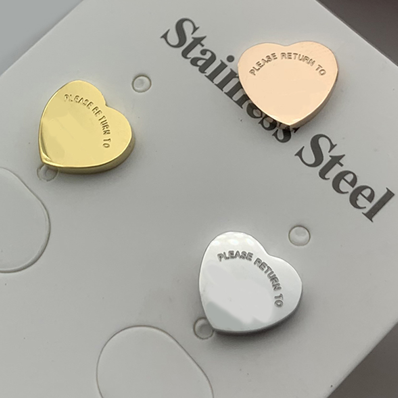 

10mm heart earring womens Stud couple Flannel bag Stainless steel 10mm Thick Piercing jewelry wholesale