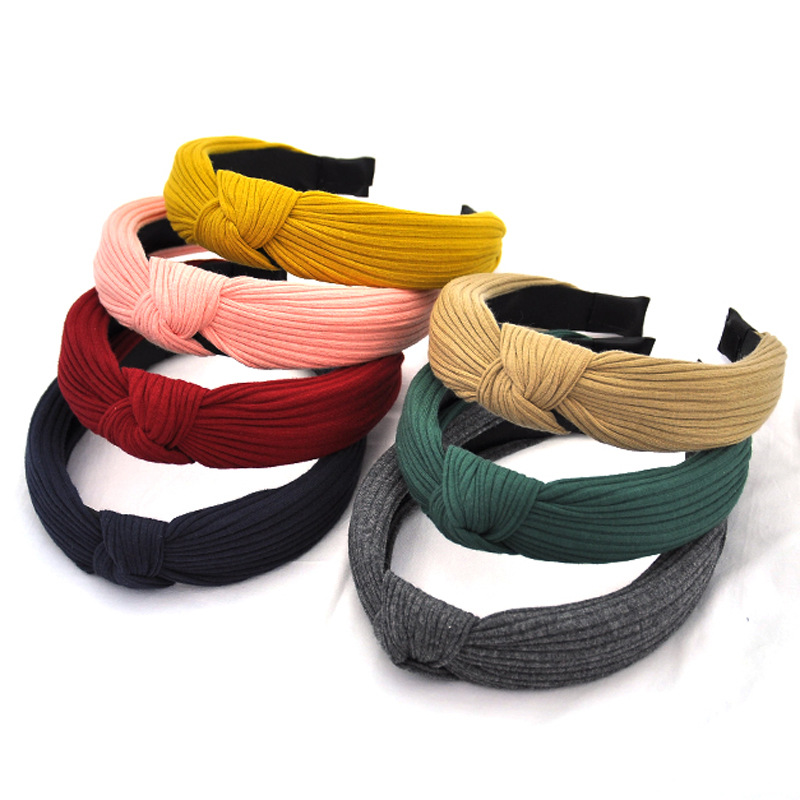 

hairbands Women Spring Autumn Headband Vintage Cross Knot Elastic Hair Bands Soft Solid Girls Hairband Cross Knotting Hair Accessories