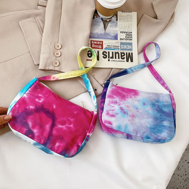 

Fashion Exquisite Shopping Bag Women All-match Zipper Tie-dyed PU Leather Handbag Color Splicing Shoulder Cross Body