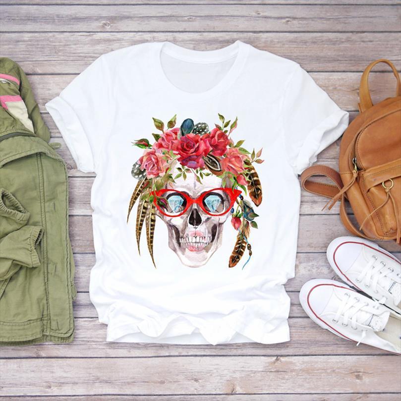 

men watercolor skull feather mens printing halloween 90s print lady graphic ladies female tee, White;black
