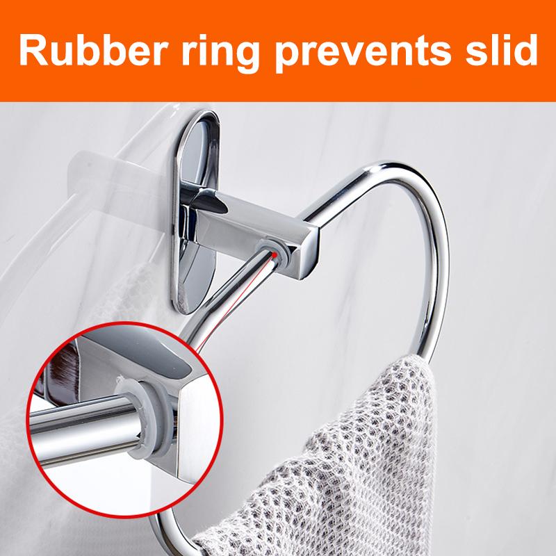 

Towel Ring Hand Holder Oval/Circle Stainless Steel Rack Black Bath Bathroom Kitchen Accessories Silver Wall Mounted Rings