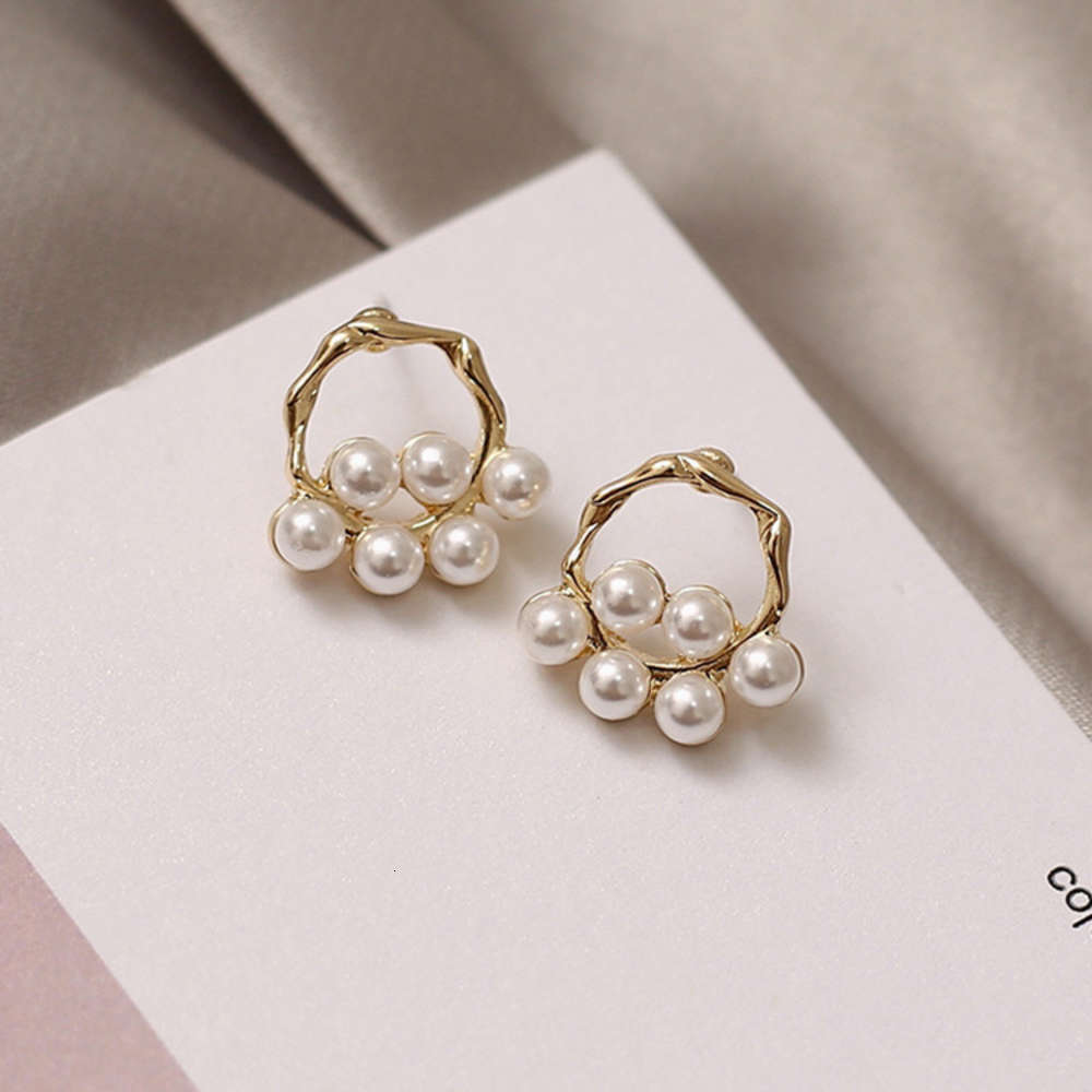 

earrings Korean Small Pearl 925 silver needle Earrings, Golden