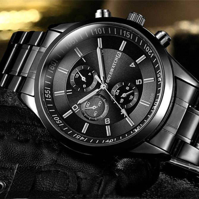 

Wristwatches OGY Mens Watches Top Sport Quartz-Watch Full Steel Men Waterproof Wristwatch Relogio Masculino Satti Male Clock, As pic