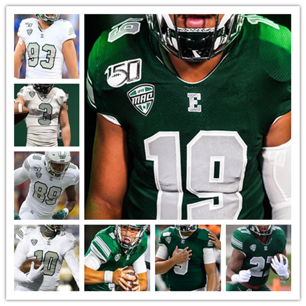 

Custom College Eastern Michigan Emu Football Jersey Ben Bryant Preston Hutchinson Jawon Hamilton Darius Boone Jr. Samson Evans Hassan Beydoun Dylan Drummond 4XL, Green