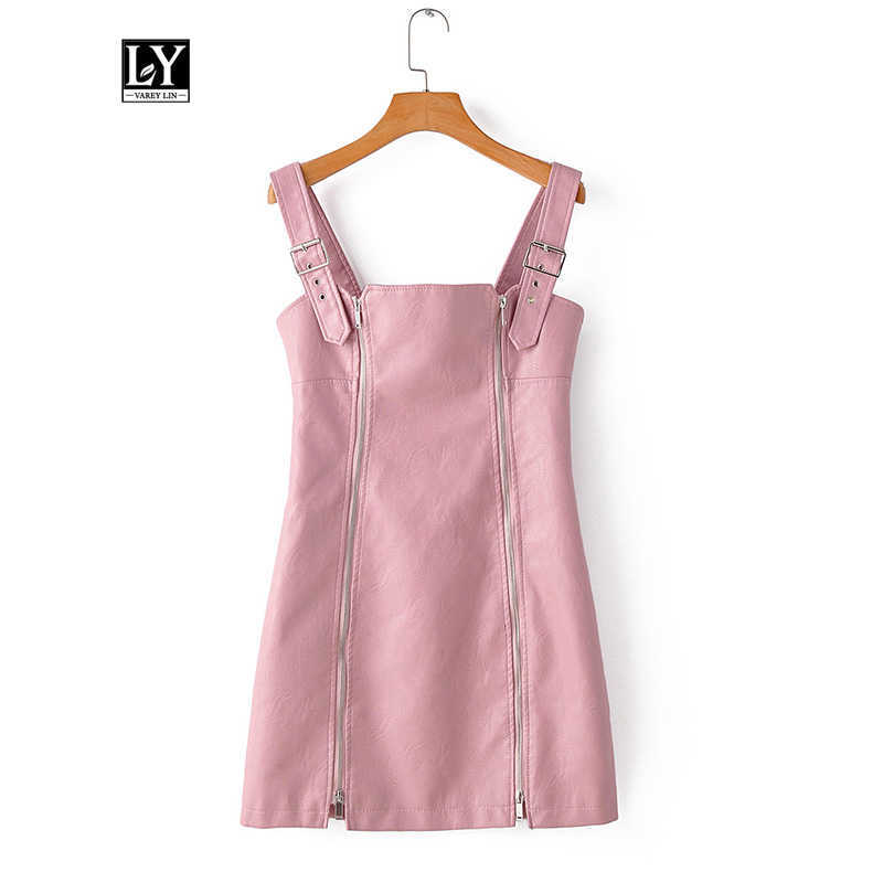 

Ly Varey Lin Women Pu Faux Leather Dress Sexy Strapless Overall Mini Slim Zipper Black Pink High Waist Vestidos 210526, Beige