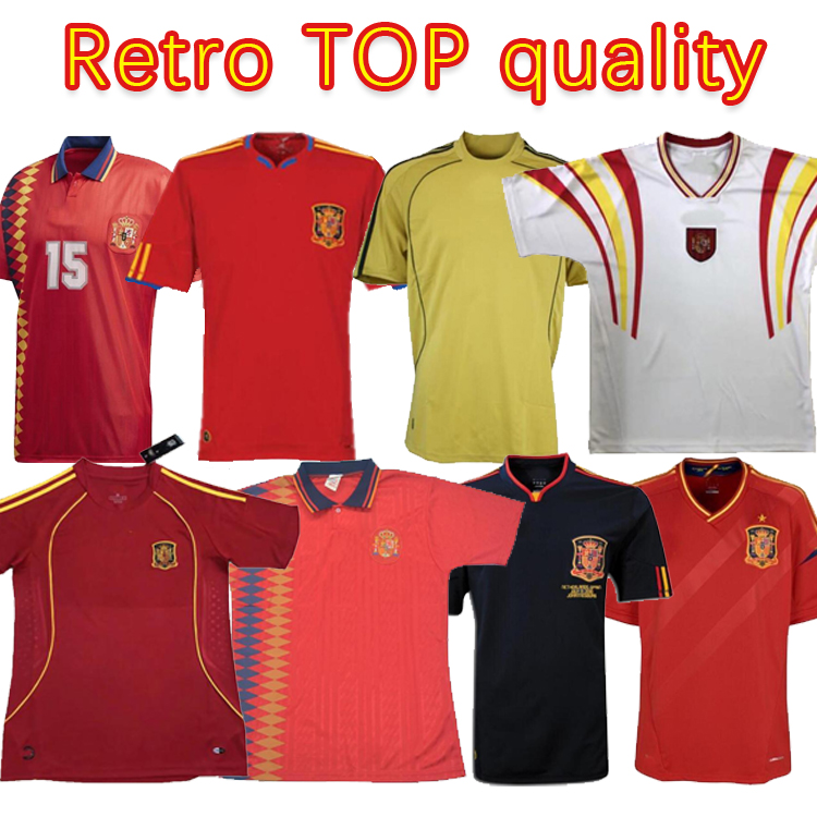 

Retro classic 12 10 08 96 Spain soccer jersey star A.INIESTA 6 PIQUE 3 XAVI 8 DAVID VILLA 7 TORRES 9 Jerseys football Sports shirt Camiseta Maill, Black;yellow