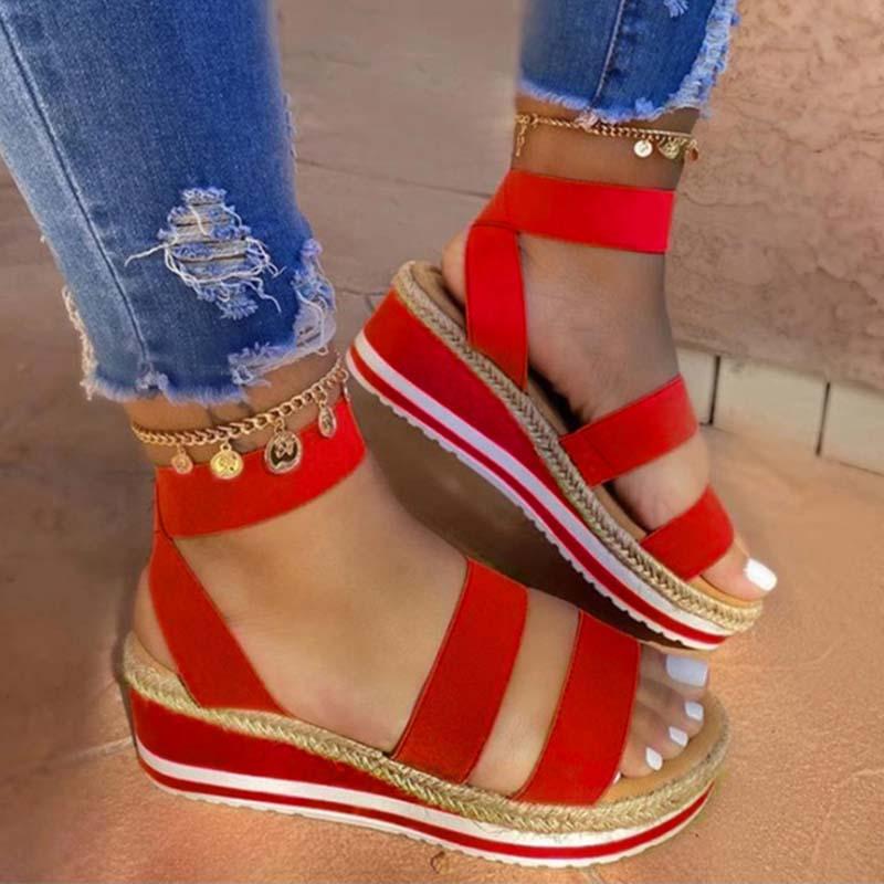 

Fashion Wedge Sandals Women Open Toe Fish Head Woman Platform High Heels Shoes Plus Size, Black