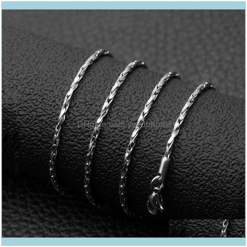 

Chains Necklaces & Pendants Jewelrychains Fashion Titanium Steel Twist Square Chain Stainless Necklace Aessories Sweater Drop Delivery 2021