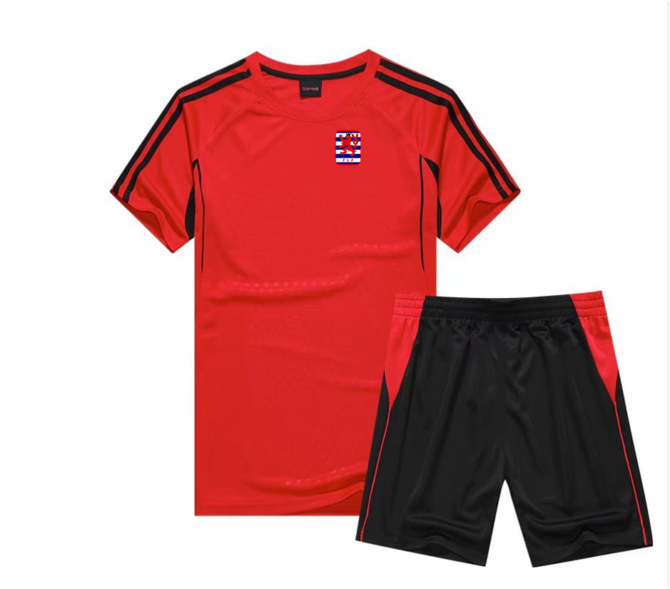 

2021 Luxembourg Runing Sets design Custom quick dry Team Sports Wear Football Uniforms Soccer Jersey Set Pant shirt, Black;blue