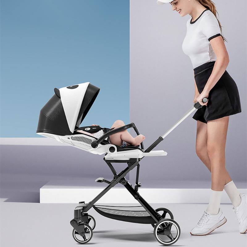 

Strollers# Folding Two-way Baby Stroller Can Sit And Lie Lightweight Pram High Landscape Travel Portable Infant Trolley 0~5 Years Old