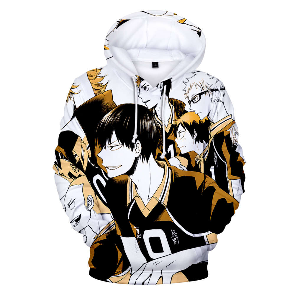 

New Fashion Print Hoodies Sweatshirts Men Women Hip Hop 3D Anime Haikyuu!! Kids Hoodie Boys Girls Autumn Pullovers, Black;white