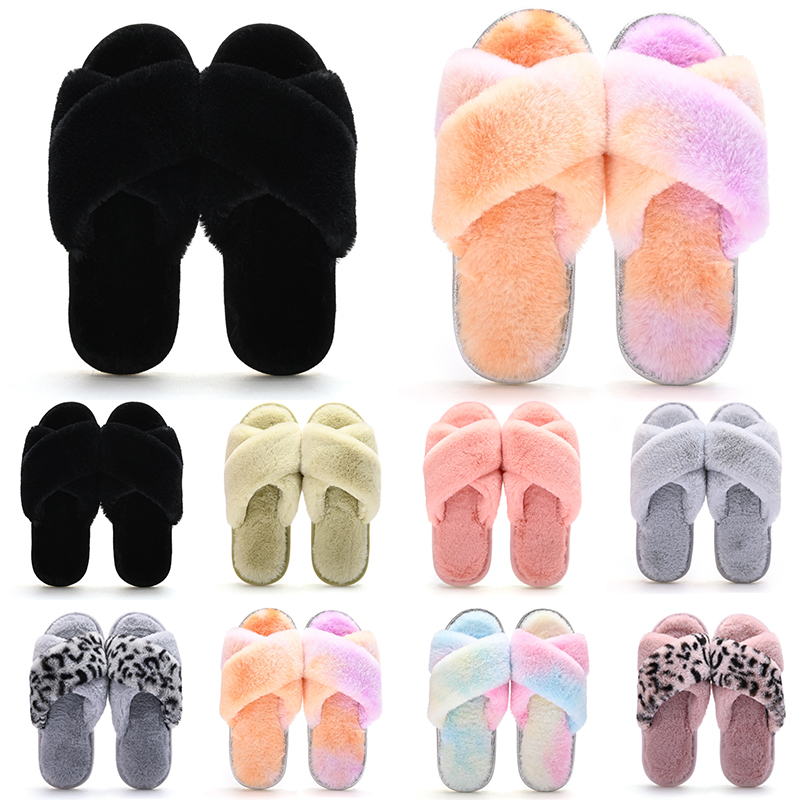 

Wholesale Classics Winters Indoor Slippers for Women Snow Fur Slides House Outdoor Girls Ladies Furry Slipper Flat Platforms Soft Shoes, #7