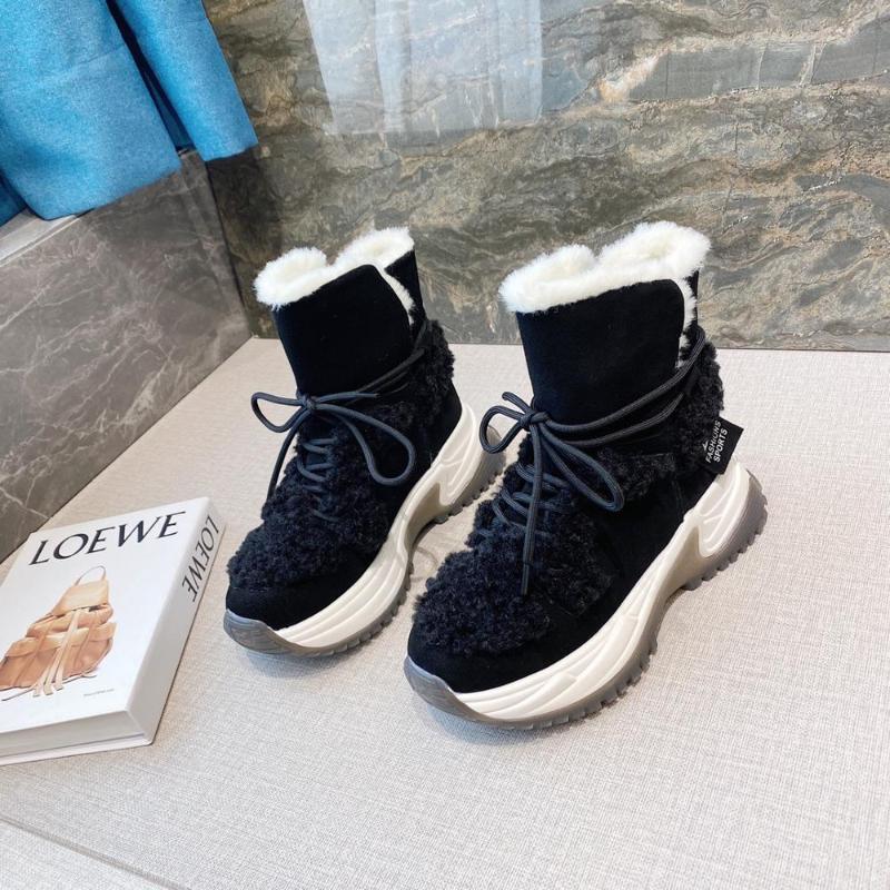 

Boots Warm Shoes Women Fashion Brand Platform Winter Snow Lady Ankle Footware Plush Female Botas Mujer With Fur, Black