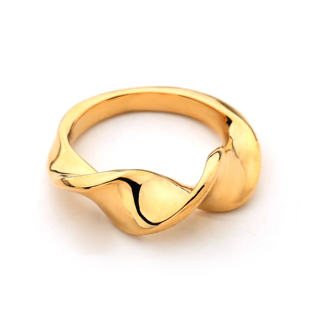 

VAROLE Twisted Curve Ring Gold Color Finger Rings For Women Fashion Jewelry Party Gifts Anillos Bague Femme Homme Ringen