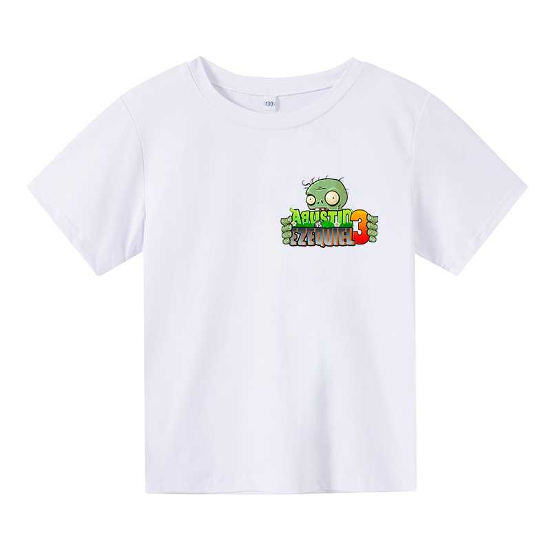 Cartoon Shirts Funny Game Plant Vs Zombies Boys T-Shirt Kid 4-16 Years Children 2021 Summer Short Sleeve small Tee Teen Tops-image-695206725