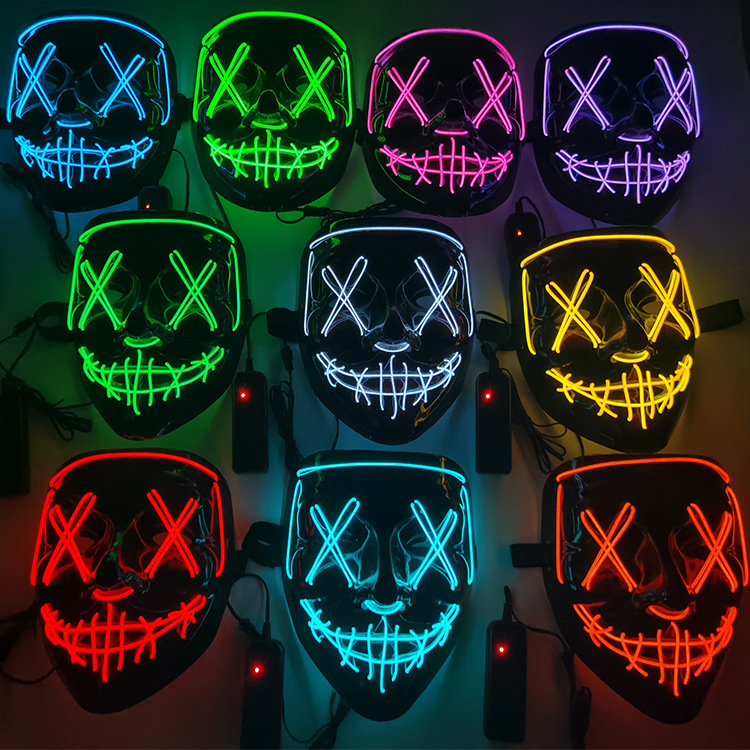 

Halloween Mask LED Light Up Funny Masks The Purge Election Year Great Festival Cosplay Costume Party products wholesale