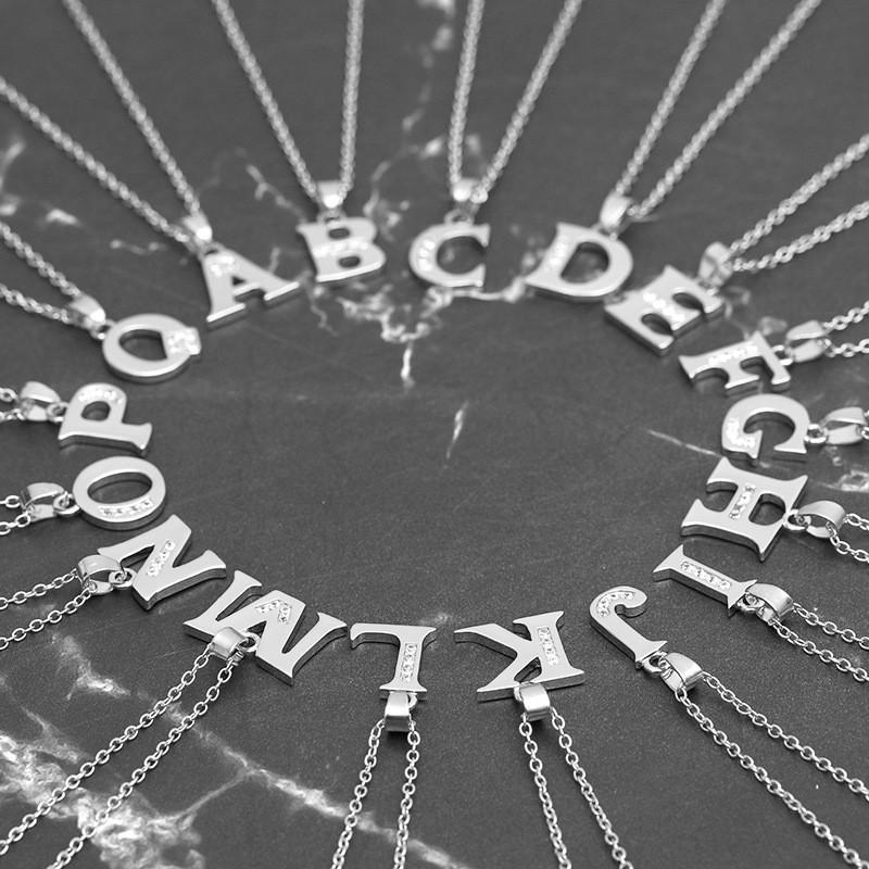 

Pendant Necklaces Fashion 26 Letter Necklace Zircon For Women Girls Classic Word Charms Choker Collar Jewelry Birthday Gifts
