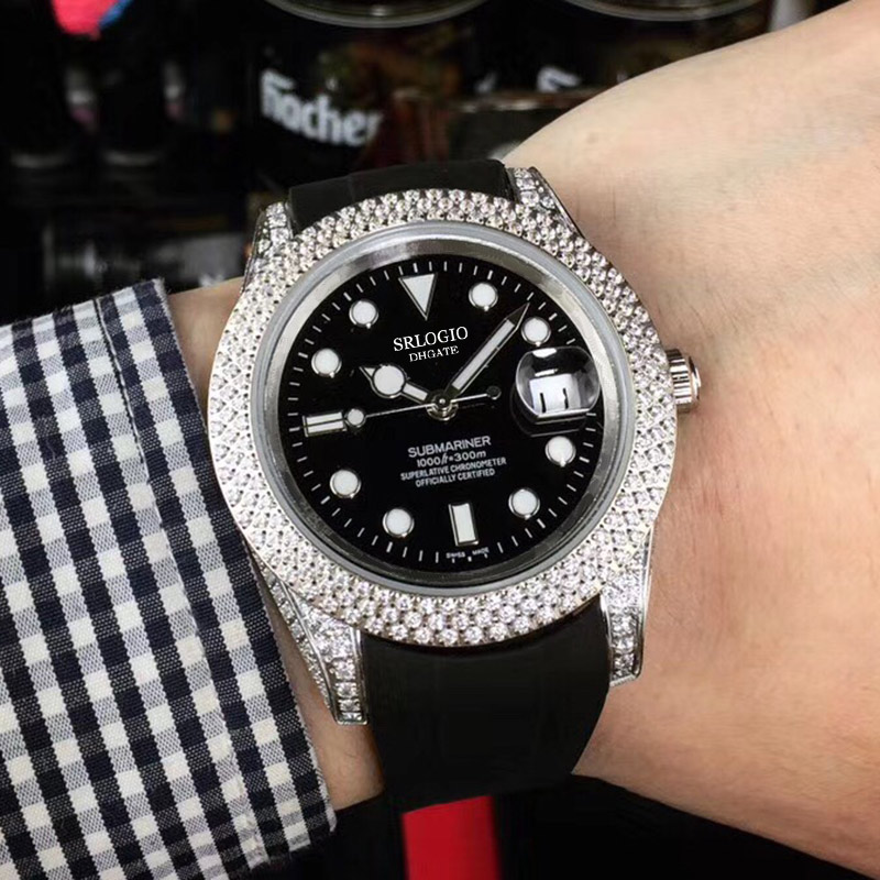 

Mens watch 40mm Automatic Mechanical Watches Sapphire Mirror Luminous Literal Diamond Bezel Fashion Waterproof Wristwatch Men Wristwatches M, Slivery;brown