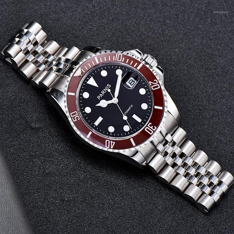 

Luxury SUB Mechanical Men Watch Black Dial Red Bezel Insert Jubilee Bracelet MIYOTA 8215 Movement Mental Backcover Wristwatches, Mingzhu 2813