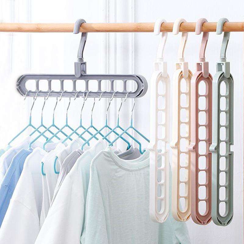 

Hangers & Racks 9 Holes Clothes Rack Storage Closet Organizer Wardrobe Laundry Hanger Wall Folding Multifunction Coat Hook Shelves Baby Cabi